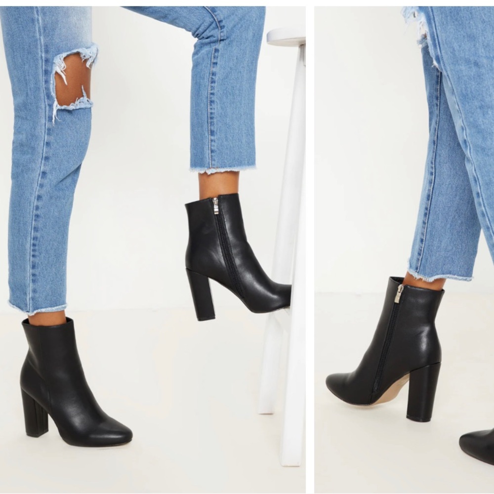 Faux leather ankle boots NWOT